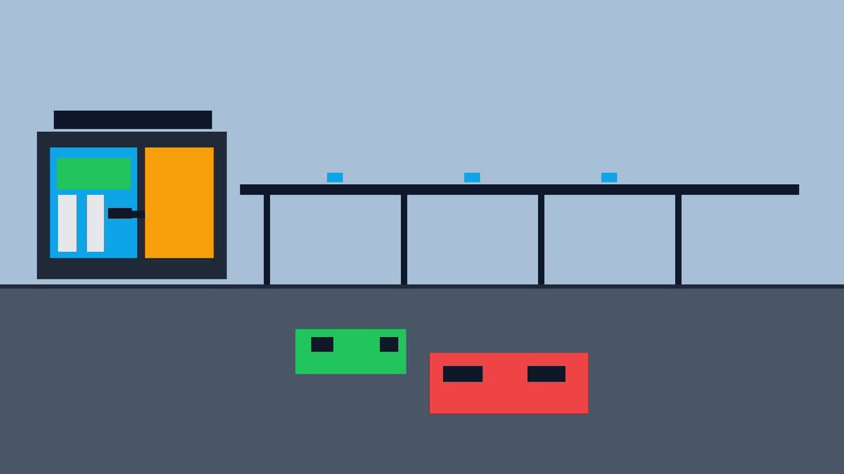 Fuel station and logistics traffic visual representing retail fuel supply discipline