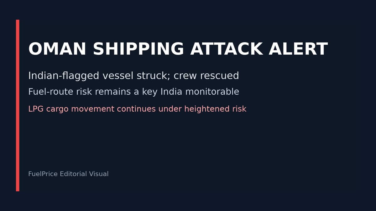 Indian flagged vessel attack near Oman and fuel shipping risk outlook