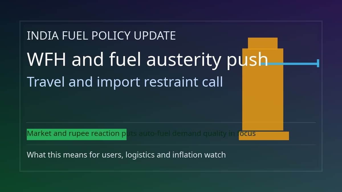 India Fuel Austerity Push: Work-From-Home, Travel Restraint and Forex Pressure Redraw Auto-Fuel Outlook