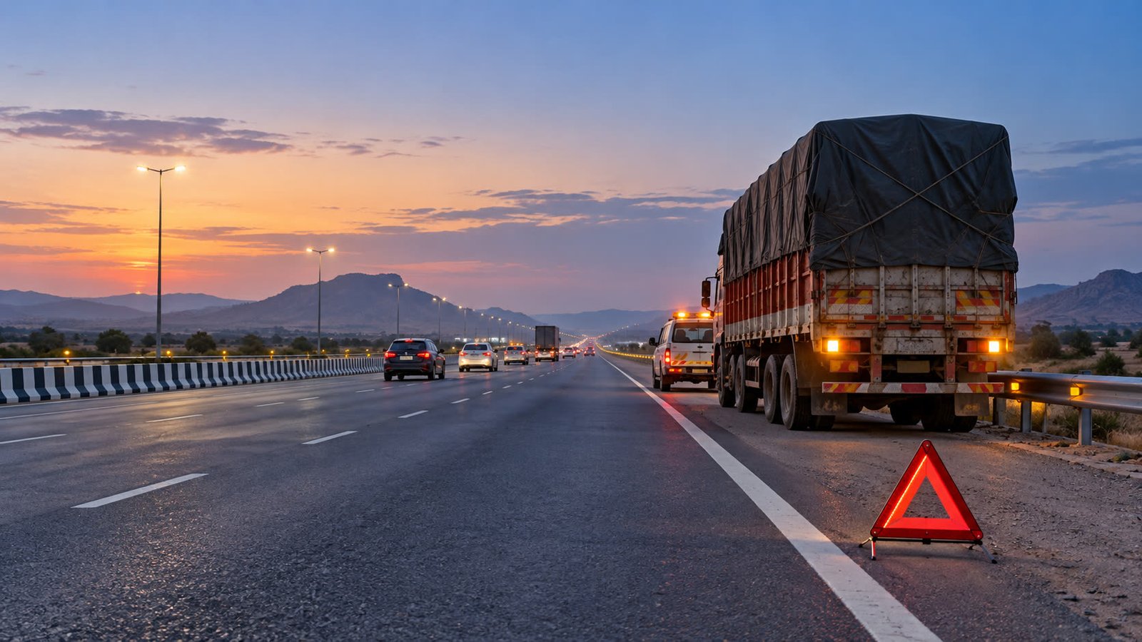 Kota expressway crash kills 2: parked-truck safety checks