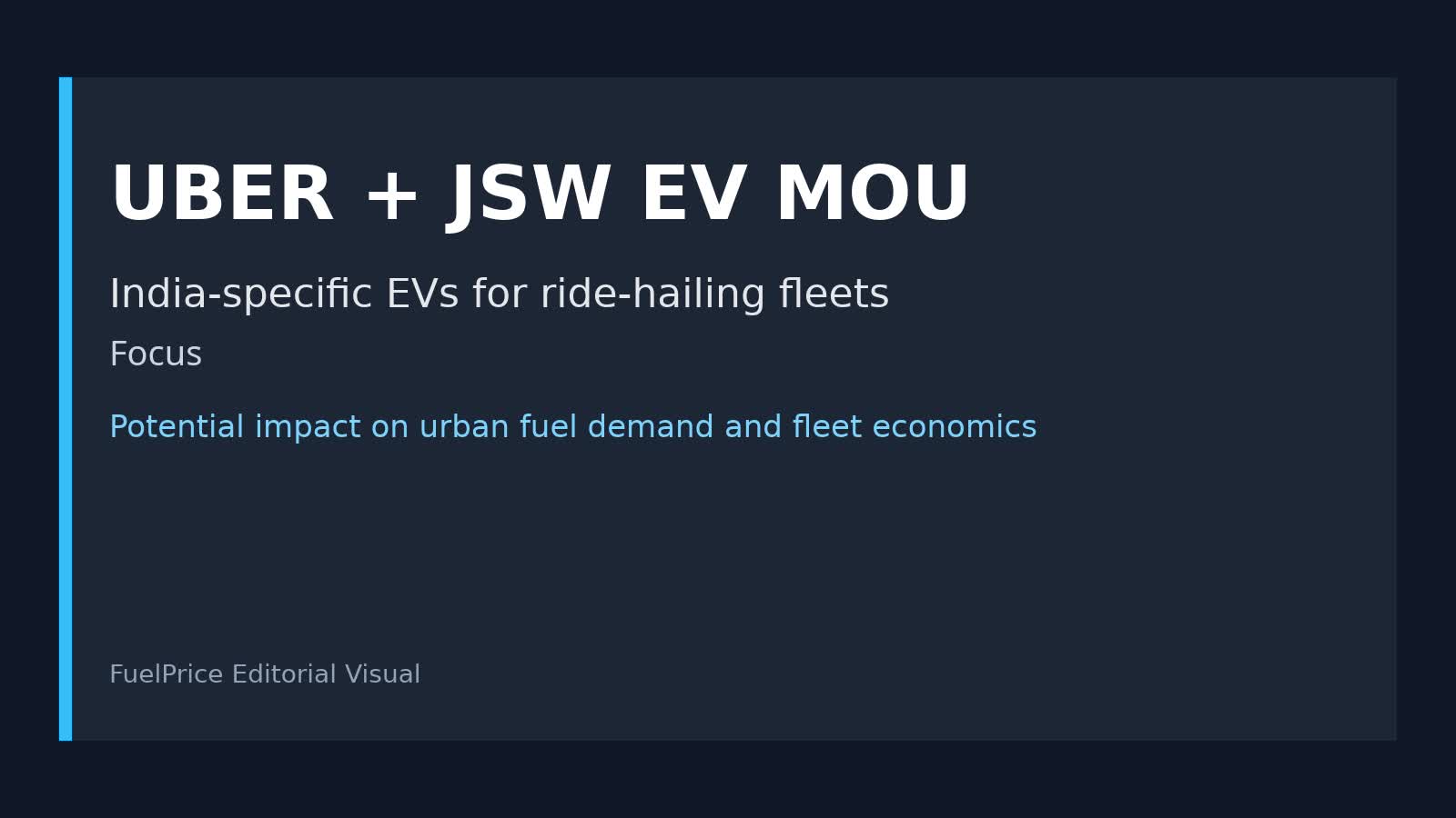 Uber and JSW Group Sign India EV MoU for Ride-Hailing: Fleet Electrification Push Gains Scale in Urban Mobility