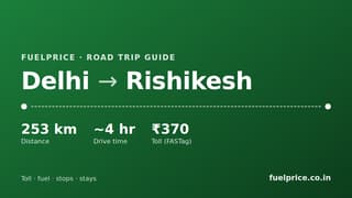 Delhi (IGI Airport) to Rishikesh Road Trip: Route, Toll, Rafting & Stays