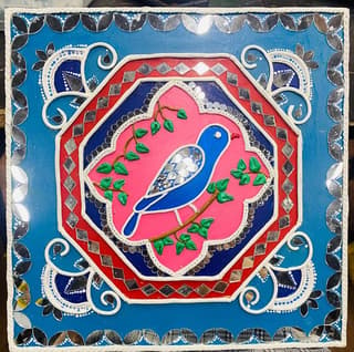 Lippan Art - Blue Bird on Tree Branch