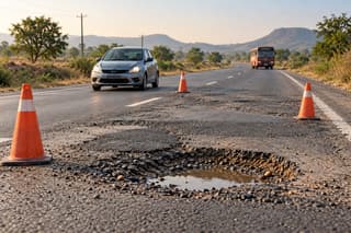 Beed highway crash kills five after car swerves around pothole