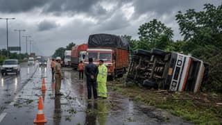 North India Storm Disrupts Highways: NH-152D Truck Topple Shows Freight Risk