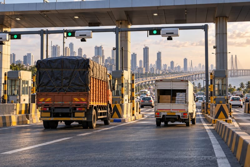 Mumbai commercial vehicle tolls rise from 1 Oct to ₹90–₹225