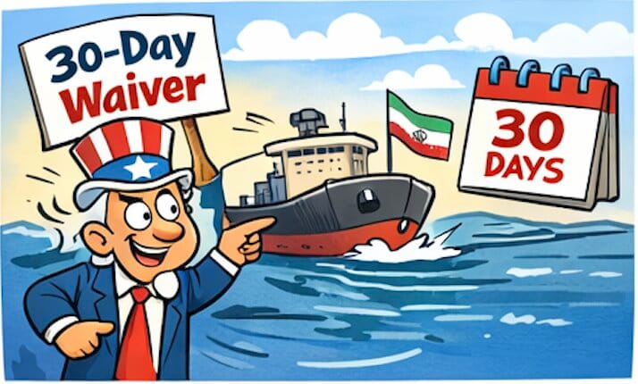 U.S. Grants 30-Day Waiver for Iranian Oil at Sea to Calm Prices
